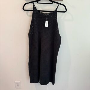 Banana Republic Black Crochet Knit Mini Dress XL NWT